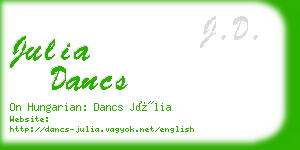 julia dancs business card